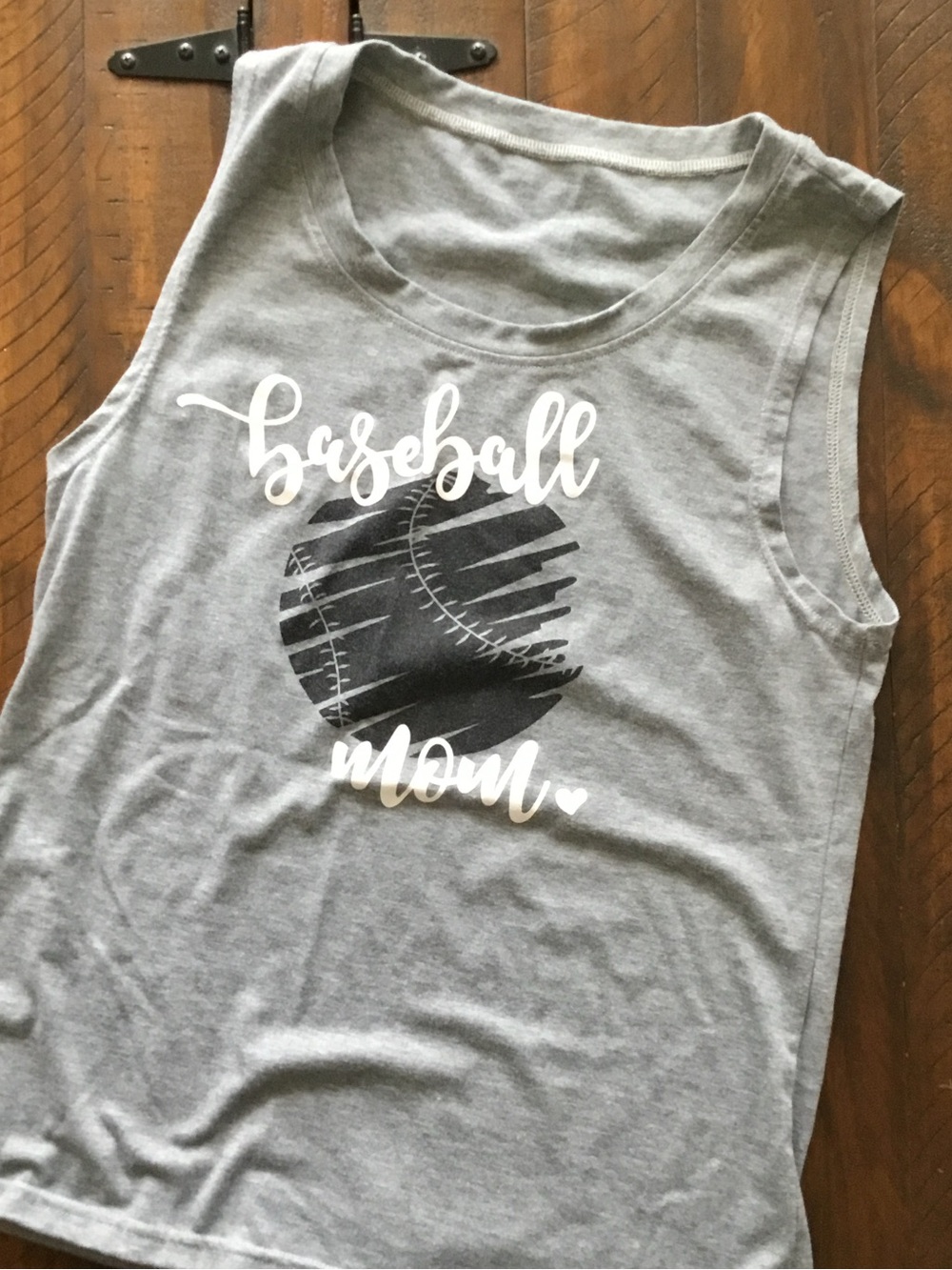 Gray 'Baseball Mom' Sleeveless Tank Top